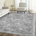 thumbnail image 1 of Latepis Faux Fur Rug 6x9, Faux Sheepskin Rug for Living Room, Fluffy Washable Rug for Bedroom, Nursery, Teen Bedroom Decor, Grey Furry Rug, Rectangle, 1 of 7