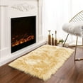 thumbnail image 1 of Latepis Fur Rug 2x3, Faux Sheepskin Rugs for Chair Cushion, Dorm Teen Room, Furry Rug, Boho Rug, Light Yellow Rug, Rectangle, 1 of 6