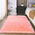 thumbnail image 1 of Latepis Fur Rug 3x5, Faux Fur Sheepskin Rug for Living Room, Fuzzy Rugs for Teen Girls Bedroom, Nursery, Luxury Room Decor, Pink Fur Rug, Rectangle, 1 of 7