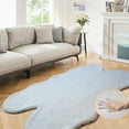 thumbnail image 1 of Latepis Grey Faux Rabbit Washable Furry Fur Area Rugs for Living Room Bedroom Gray Fluffy Sheepskin Rug Nursery Decor 4x6 Area Rug, 1 of 6