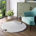 thumbnail image 1 of Latepis Grey Round Rug 3ft Machine Washable Shaggy Area Rugs for Living Room Faux Rabbit Fluffy Fur Rug for Bedroom Small Circle Nursery Rug, 1 of 7