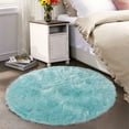 thumbnail image 1 of Latepis Light Blue Fur Round Rug 6.7 ft, Faux Sheepskin Circle Rug for Living Room, Boho Rugs, Fluffy Washable Rug for Bedroom, Living Room Rugs, Teen Room, 1 of 7