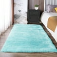 thumbnail image 1 of Latepis Light Blue Fur Rug 3x5, Faux Sheepskin Rugs for Living Room, Fluffy Shaggy Rugs for Bedroom, Teen Room, Dorm, Furry Rug, Boho Rug, Rectangle, 1 of 7