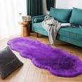 thumbnail image 1 of Latepis Purple Sheepskin Fur Rug 2x6 Runner Rugs Soft Plush Fuzzy Rug for Bedroom Bedside Rug Shag Rug Fluffy Carpet for Living Room Home Décor High Pile, 1 of 4