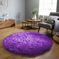 thumbnail image 1 of Latepis Round Area Rugs 6ft Washable Fur Rugs for Bedroom Purple Faux Sheepskin Rug Fluffy Shag Rug for Living Room Nursery Soft Shaggy Rug Dorm Room Decor, 1 of 5