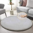 thumbnail image 1 of Latepis Round Furry Rugs for Living Room Faux Rabbit Fluffy Fur Rug for Bedroom Washable Area Rugs Boho Circle Rug Grey Shag Rug 4ft, 1 of 7