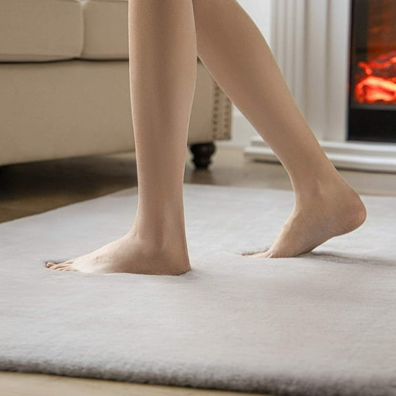 Latepis Rugs 2x3 Grey Rabbit Fur Rug, Faux Rabbit fur Rugs for Living Room, Super Soft Fluffy Faux fox fur Rug for Kids Room Nursery Room, Sheepskin fur Rug for Bedroom, Rectangle 2x3 Rug