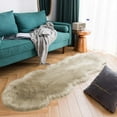 thumbnail image 1 of Latepis Runner Rugs Faux Fur Rug Beige 2x6 Rug Fluffy Furry Rug Washable Sheepskin Rug Small Area Rug for Living Room Sofa Nursery Bedroom Rug Carpets Sheepskin, 1 of 5