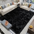 thumbnail image 1 of Latepis Shag Rugs 8x10, Faux Fur Sheepskin Rug for Living Room, Fluffy Washable Rug for Bedroom, Nursery, Luxury Room Decor, Black Rug, Rectangle, 1 of 8