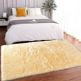 thumbnail image 1 of Latepis Sheepskin Rug 4x6, Washable Faux Fur Rug for Living Room,Teen Room Decor, Boho Rug, Light Yellow, Rectangle, 1 of 7