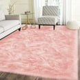 thumbnail image 1 of Latepis Sheepskin Rug 5x8, Faux Fur Sheepskin Rug for Living Room, Fuzzy Rugs for Teen Girls Bedroom, Nursery, Luxury Room Decor, Pink Rug, Rectangle, 1 of 7