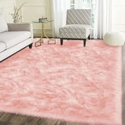 Latepis Sheepskin Rug 6x9, Faux Fur Sheepskin Rug for Living Room, Fuzzy Rugs for Teen Girls Bedroom, Nursery, Luxury Room Decor, Fluffy Shag Rug, Rectangle