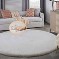 thumbnail image 1 of Latepis Silver Grey Round Rugs 8ft Shag Washable Area Rugs for Bedroom Faux Rabbit Fur Circle Rug for Living Room Large Sheepskin Nursery Rug Home Décor, 1 of 7