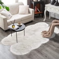 thumbnail image 1 of Latepis Soft Faux Sheepskin Fur Rug 4x6 Feet White Fluffy Rug Bedside Rug Plush Rug Shag Nursery Rug Carpet Area Rug for Living Room Bedroom Playing Room, Sheepskin, 1 of 9