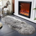 thumbnail image 1 of Latepis Soft Faux Sheepskin Fur Rug Runner Rug 2x6 Feet Gray Fluffy Rug Shag Nursery Rug Carpet Area Rug for Bedroom Living Room, Grey Fur Rug, 1 of 7