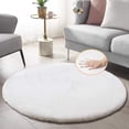 thumbnail image 1 of Latepis White Faux Fur Round Rug 4ft Fluffy Rabbit Fur Rug Machine Washable Circle Area Rugs for Living Room Bedroom Home Teen Room Nursery Décor, 1 of 6