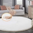 thumbnail image 1 of Latepis White Shag Round Rugs 8ft for Dining Room Table Faux Rabbit Machine Washable Fur Area Rugs for Bedroom Living Room Nursery Circle Rug, 1 of 4