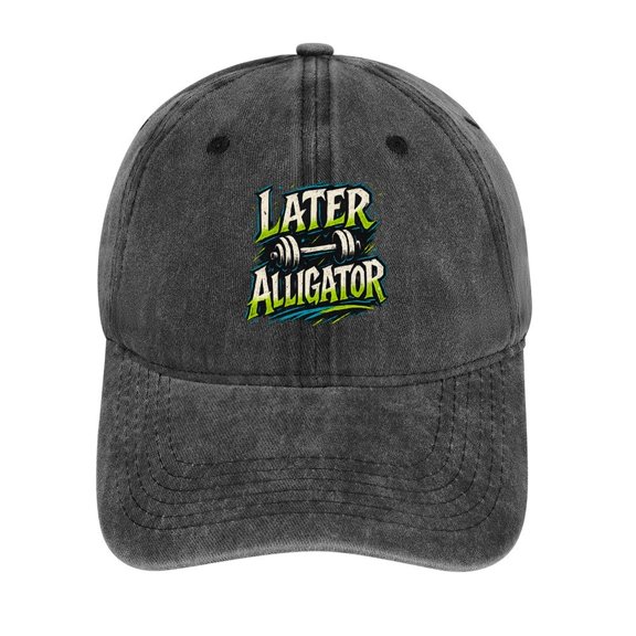 Later Alligator Charcoal Baseball Cap for Men Women, Adjustable Snapback Hats Cotton Hat