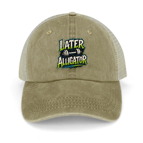 Later Alligator Khaki Baseball Cap for Men Women, Adjustable Snapback Hats Trucker Hat