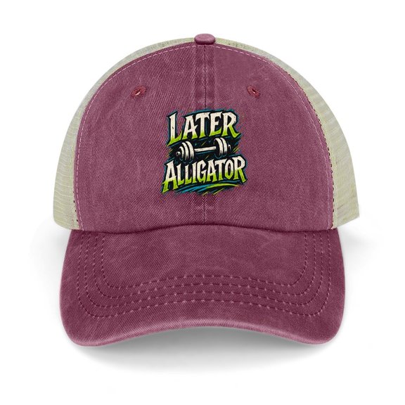 Later Alligator Wine Red Baseball Cap for Men Women, Adjustable Snapback Hats Trucker Hat