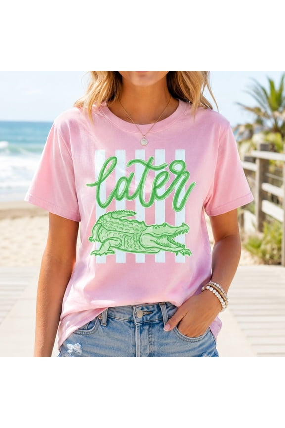 Later Gator Alligator Graphic T-Shirt, Unisex Beach Vacation Tee