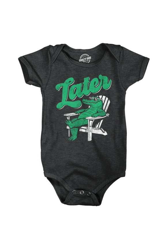 Later Gator Baby Bodysuit Funny Sarcastic Alligator Graphic Novelty Jumper For Infants