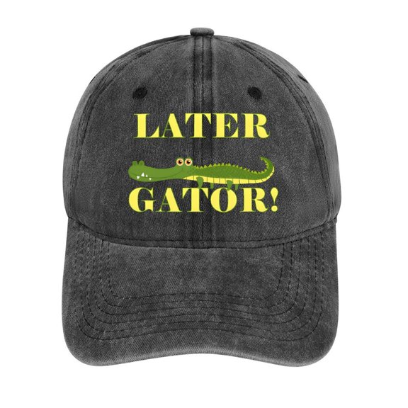 Later Gator Charcoal Baseball Cap for Men Women, Adjustable Snapback Hats Cotton Hat