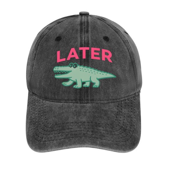 Later Gator Charcoal Baseball Cap for Men Women, Adjustable Snapback Hats Cotton Hat
