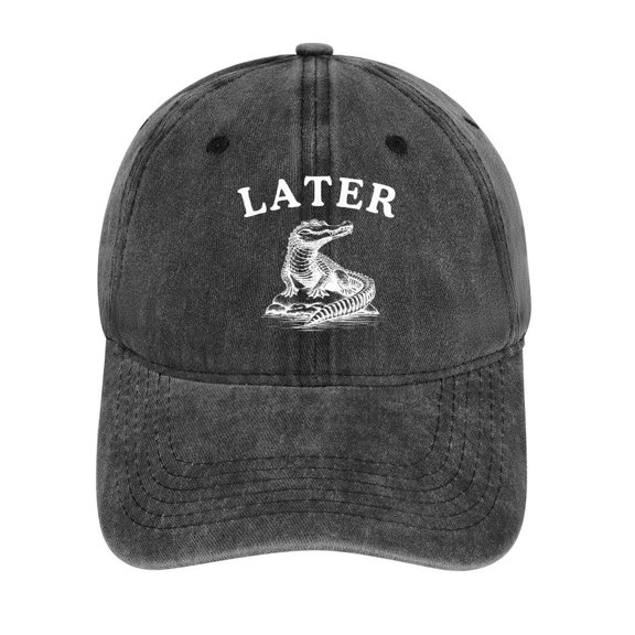 Later Gator Charcoal Baseball Cap for Men Women, Adjustable Snapback Hats Cotton Hat