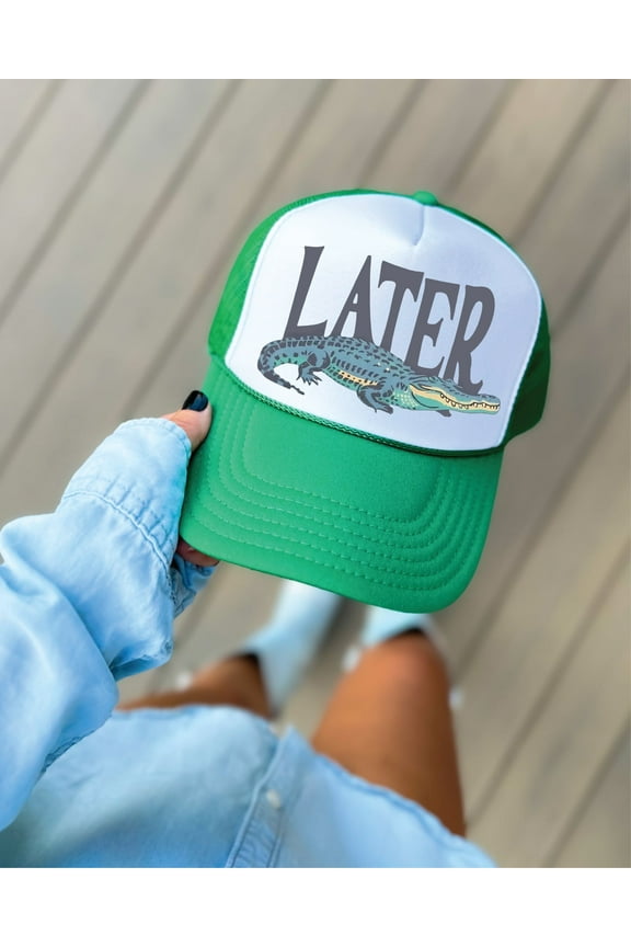 Later Gator Green & White Unisex Foam Trucker Hat