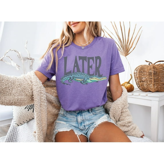 Later Gator Heather Purple Unisex Graphic Tee