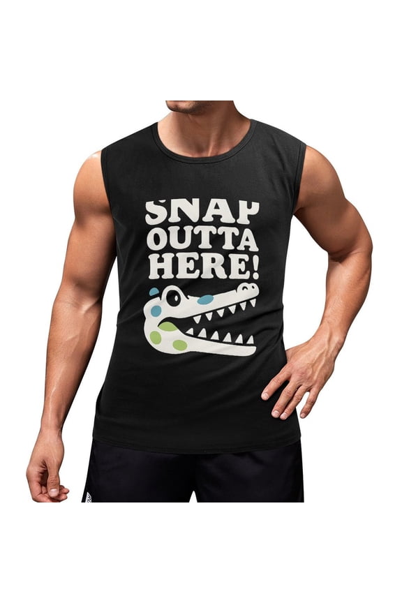 Later Gator Playful Farewell Phrase With Alligator Imagery Men's Tank Top Muscle Workout Gym Sleeveless T-Shirt Large