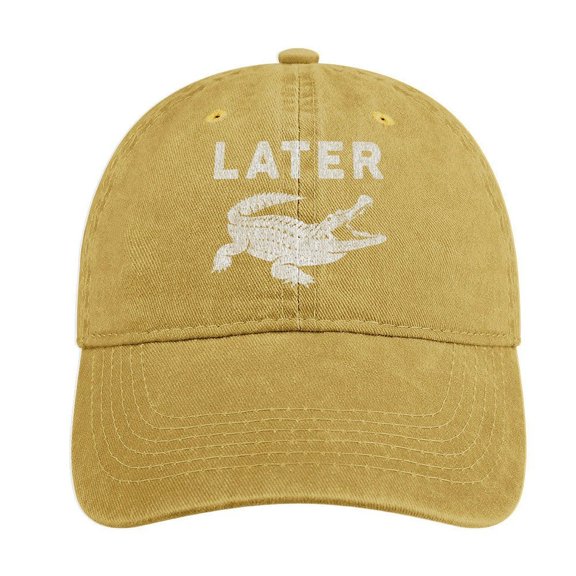 Later Gator Sand Colour Baseball Cap for Men Women, Adjustable Snapback Hats Cotton Hat