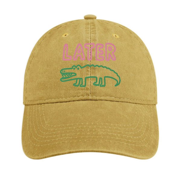 Later Gator Sand Colour Baseball Cap for Men Women, Adjustable Snapback Hats Cotton Hat