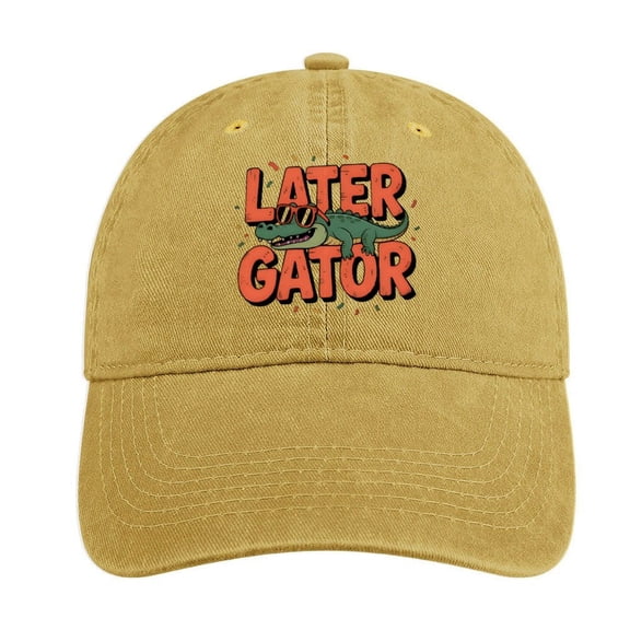 Later Gator Sand Colour Baseball Cap for Men Women, Adjustable Snapback Hats Cotton Hat