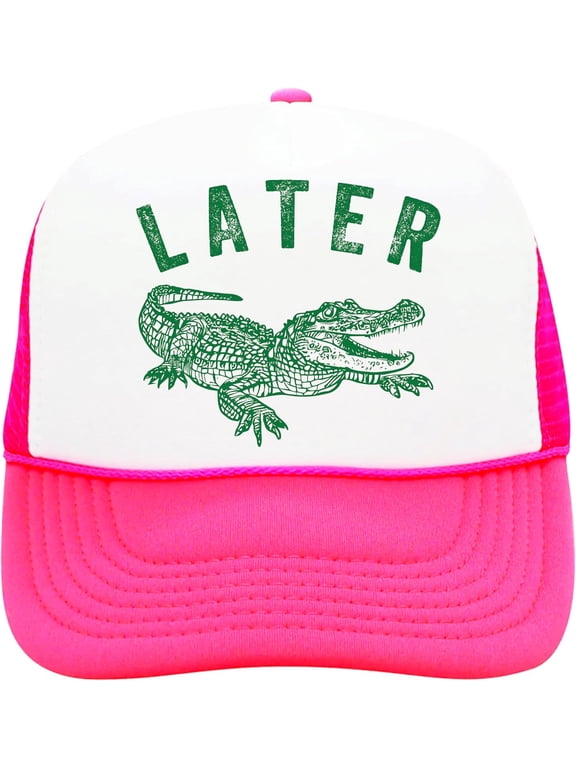 Later Gator Trucker Hat for Men & Women Funny Foam Front Classic 5 Panel Mesh Snapback