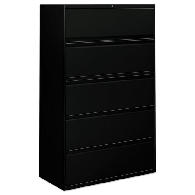 Lateral File, 5 Legal/letter/a4/a5-size File Drawers, Black, 42" X 18" X 64.25"