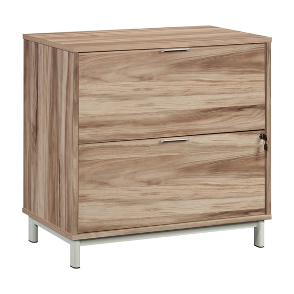 Lateral File, Acacia Wood finish | 2-Drawer cabinet with secure lock, durable melamine, ideal for offices