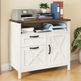 thumbnail image 1 of Lateral File Cabinet with 2 Drawers and Door Farmhouse File Cabinet for A4/Letter Size Hanging Files, Large Wood File Storage Cabinets Printer Stand with Open Space for Home Office Furniture, White, 1 of 9
