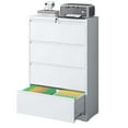 Lateral File 4 Drawer White Filing with Lock Lockable
