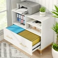 Lateral File with Drawer, White Filing with Adjustable