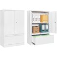 Lateral File with Lock, Metal Storage with Drawers, 52