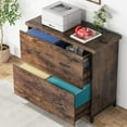 thumbnail image 1 of Tribesigns Lateral Letter Size File Cabinet with 2 Drawers, Brown, 1 of 5