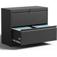thumbnail image 1 of Lateral File Cabinet with Lock, Metal Filing Cabinet for Home Office, Steel Storage Wide File Cabinet with Hanging Bars, Assembly Required, 1 of 12