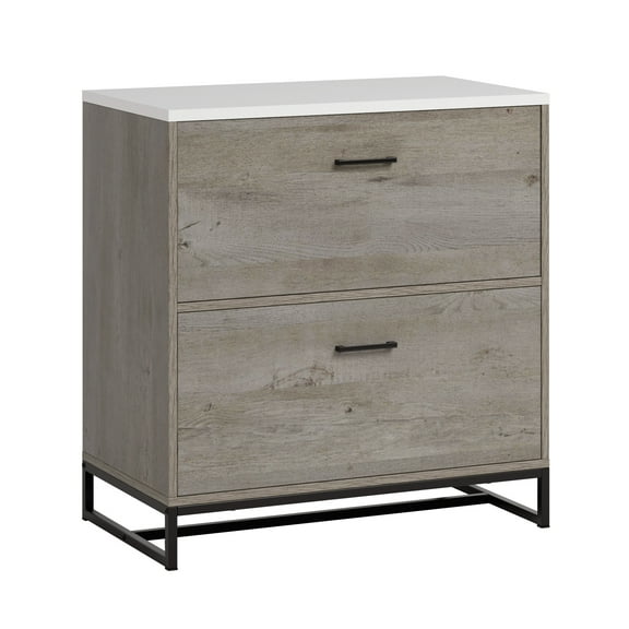Lateral File With Full-Extension Slides, Brown Finish