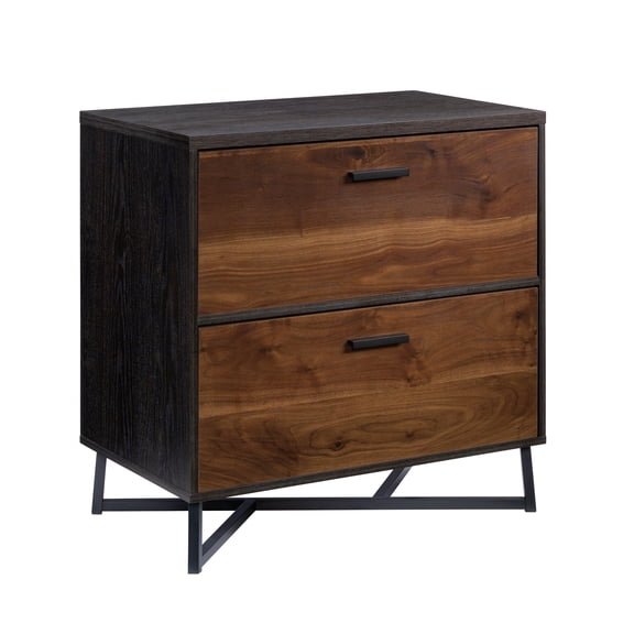 Lateral File with Modern Design, Dark Walnut finish
