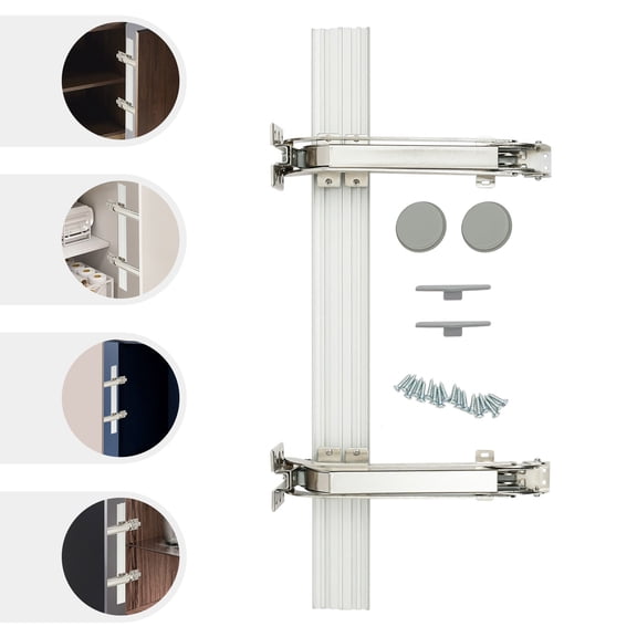 Lateral Opening Door Hinge Set,Load-Bearing 15.4lb Heavy Duty Hinge,180 Parallel Opening Cabinet Door Hinges Set,Damping Cushioning Mechanism for Cabinet Doors Closet Doors Bookshelves
