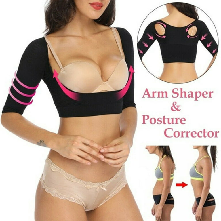 Lateral Retraction Bust Chest Girdle Female Humpback Prosthesis Chest  Support Slimmer Wear Bra Body Shapewear-3XL/Black