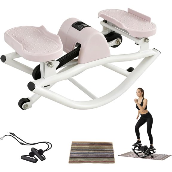 Lateral Rock Stepper with Digital Monitor, Compact Leg Glutes Abs Core Exerciser, Low-Impact Side to Side Stepper for Knees and Joints