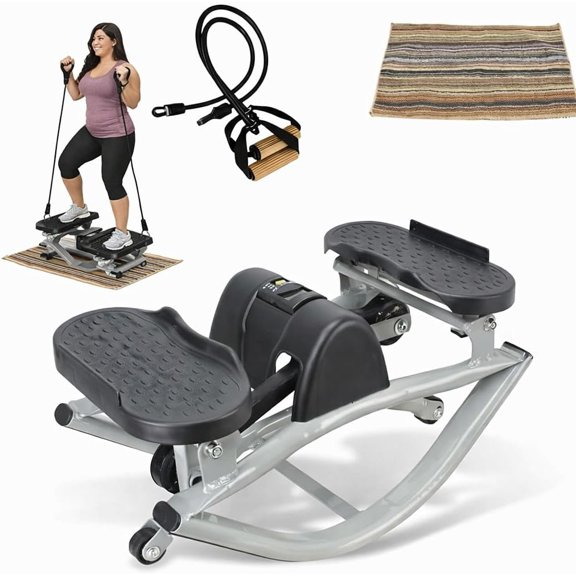 Lateral Rocking Fitness Stepper - Low- Workout Machine for & Joints with Digital Counter